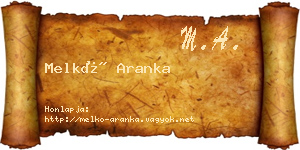 Melkó Aranka névjegykártya