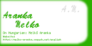 aranka melko business card