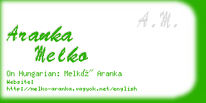 aranka melko business card